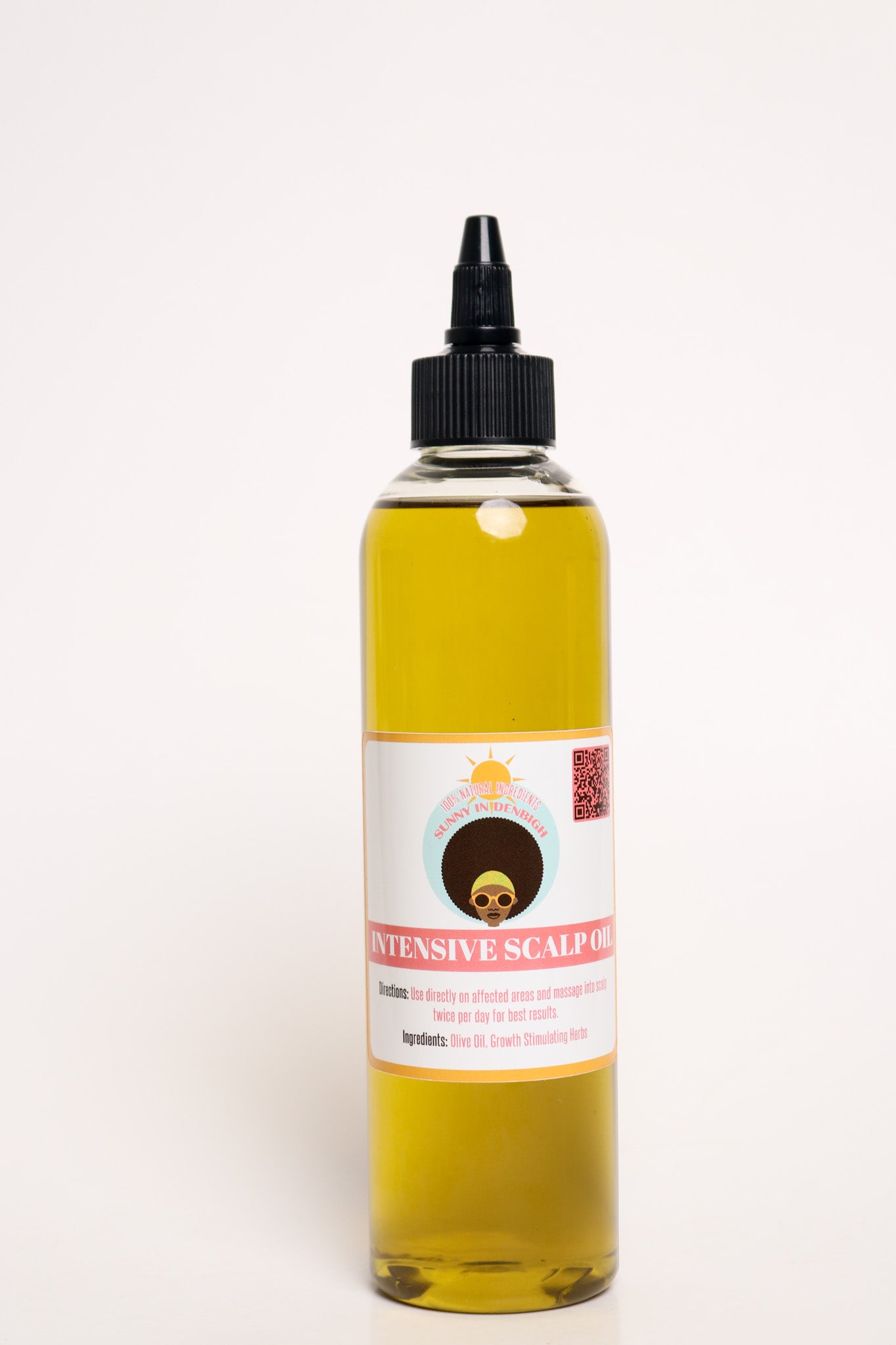 Sunny In Denbigh’s Intensive Scalp Oil Contains 8 different herbs, uniquely selected to promote and stimulate intense hair growth. These herbs are also effective DHT (Dihydrotestosterone) blockers, which helps with male pattern baldness .